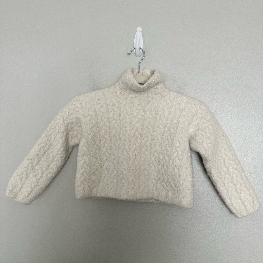 Alpaca’s best Cozy White Turtleneck crop Sweater size XXS